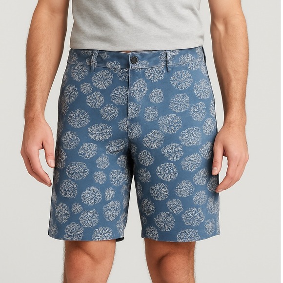 Levi's XX Chino Relaxed Fit Shorts Blue‎ Floral Print 100% Cotton Mens W33 NWT - Picture 1 of 8